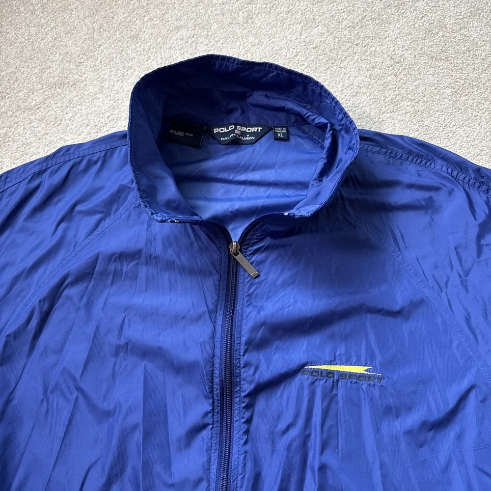 Vintage 90s Polo Sport Ralph Lauren Jacket Men's XL Blue‎ Full Zip Embroidered